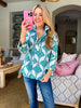 In the Palms Top-Teal Blue