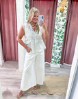 Harbor Heirloom Top-White/Gray
