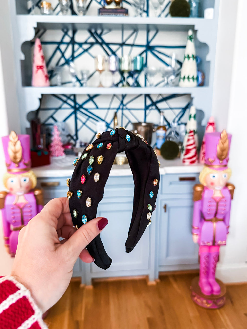 Gemmie Knotted Headband-Black