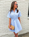 Crisp Summer Button Down Mini Dress