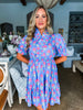 Strolling Through Floral Dress-Periwinkle