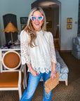 Baby's Breath Floral Eyelet Top