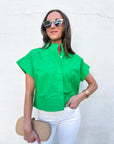 Timeless Touch Collar Top-Green
