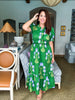 Simply Lovely Floral Midi Dress-Green