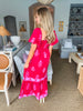 Floral Berry Smocked Maxi Dress