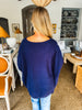 Sports Mode Batwing Sweater- Navy/Ivory