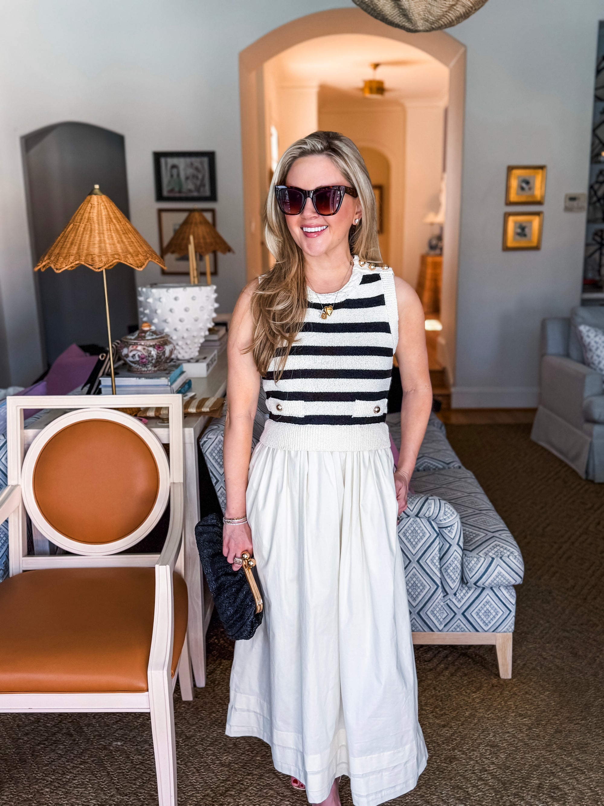 Sailor Chic Knit Midi Dress