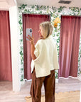 Softly Spoken Sweater Cape Cardigan-Ivory