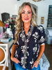Greenhouse Florals Print Top-Black