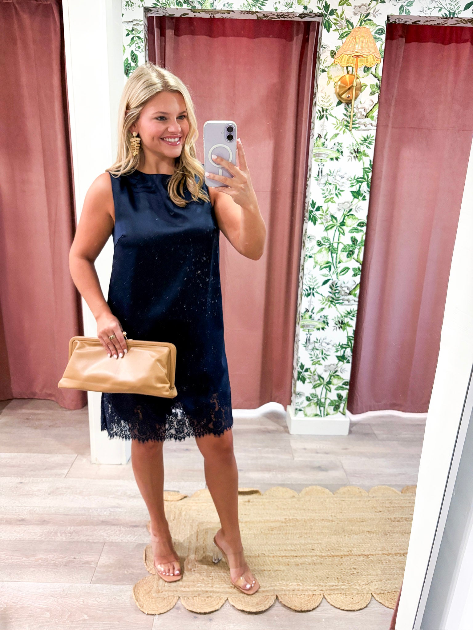 Romantic Evening Mini Dress-Navy