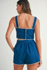 Azure Love Embroidered Short Set