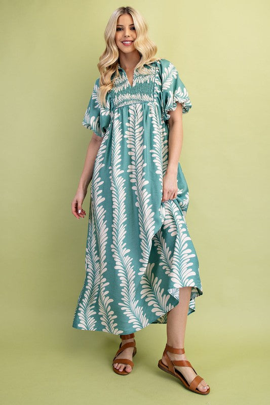 Sunkissed Glow Midi Dress- Dusty Mint/Cream