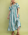 Sunkissed Glow Midi Dress- Dusty Mint/Cream