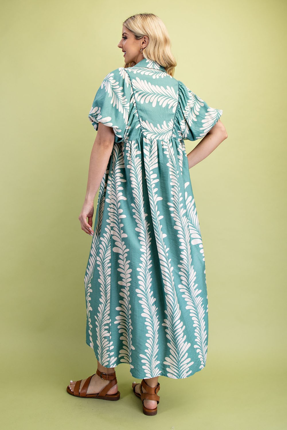 Sunkissed Glow Midi Dress- Dusty Mint/Cream