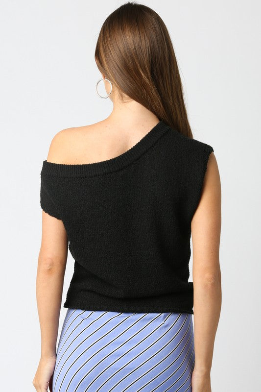 Claire Knit Top-Black
