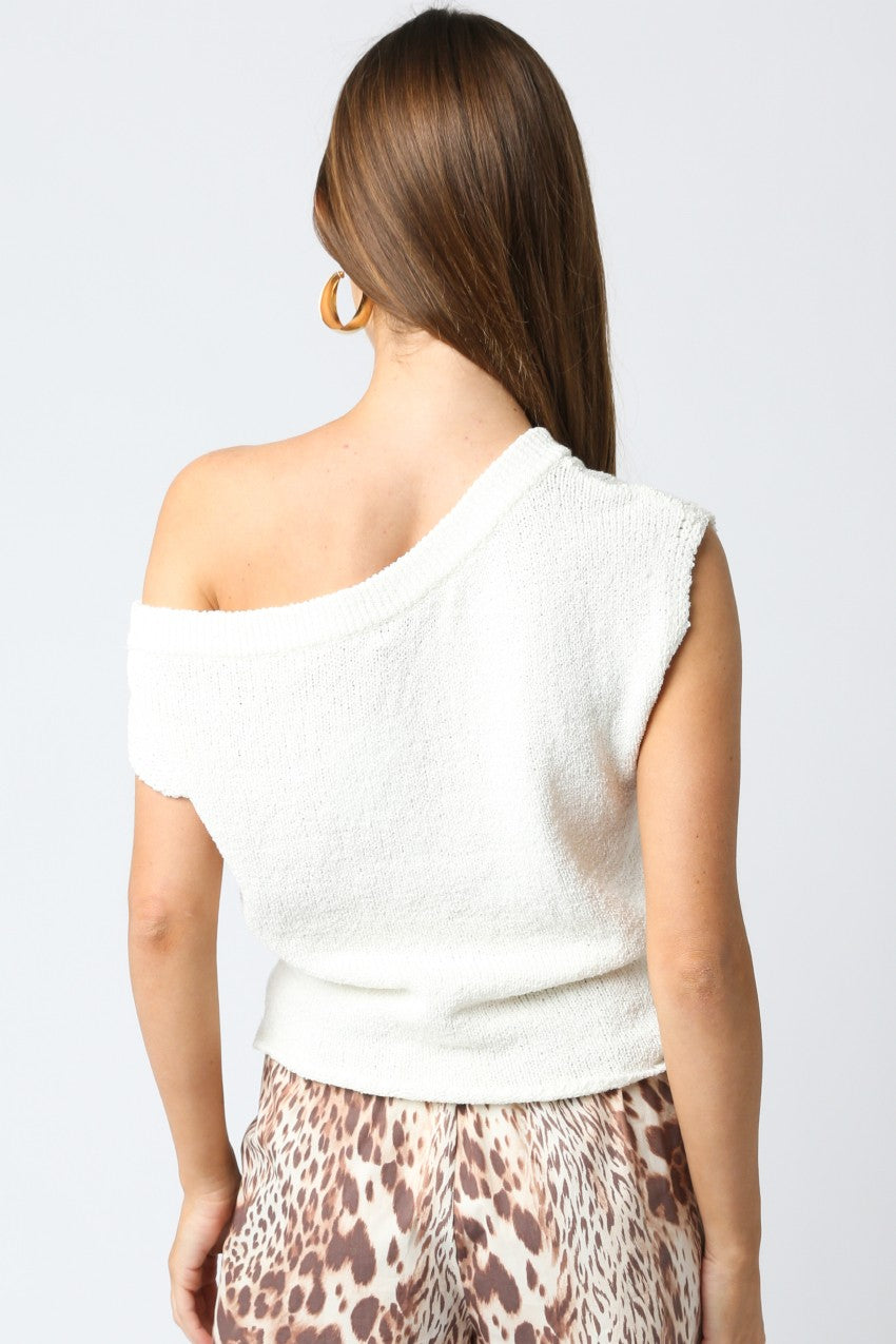 Claire Knit Top-White