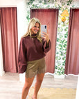 Satin Allure Shorts-Mocha
