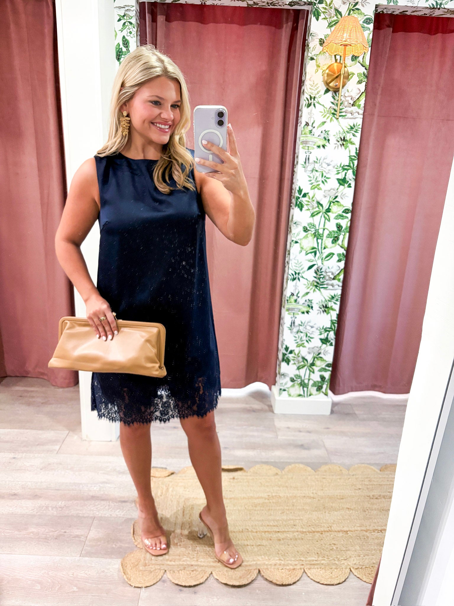 Romantic Evening Mini Dress-Navy