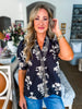 Greenhouse Florals Print Top-Black