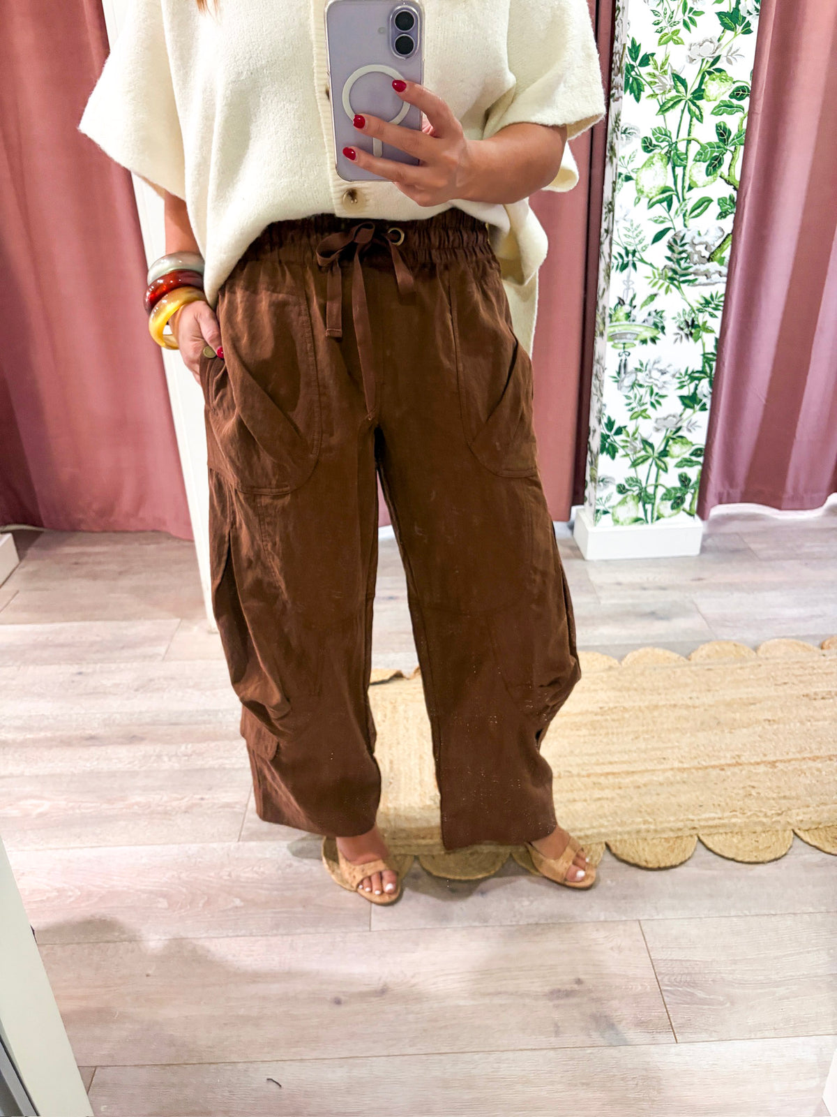 Weekend Wander Cargo Pants-Brown
