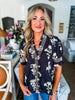 Greenhouse Florals Print Top-Black