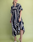 Sunkissed Glow Midi Dress- Navy/Cream