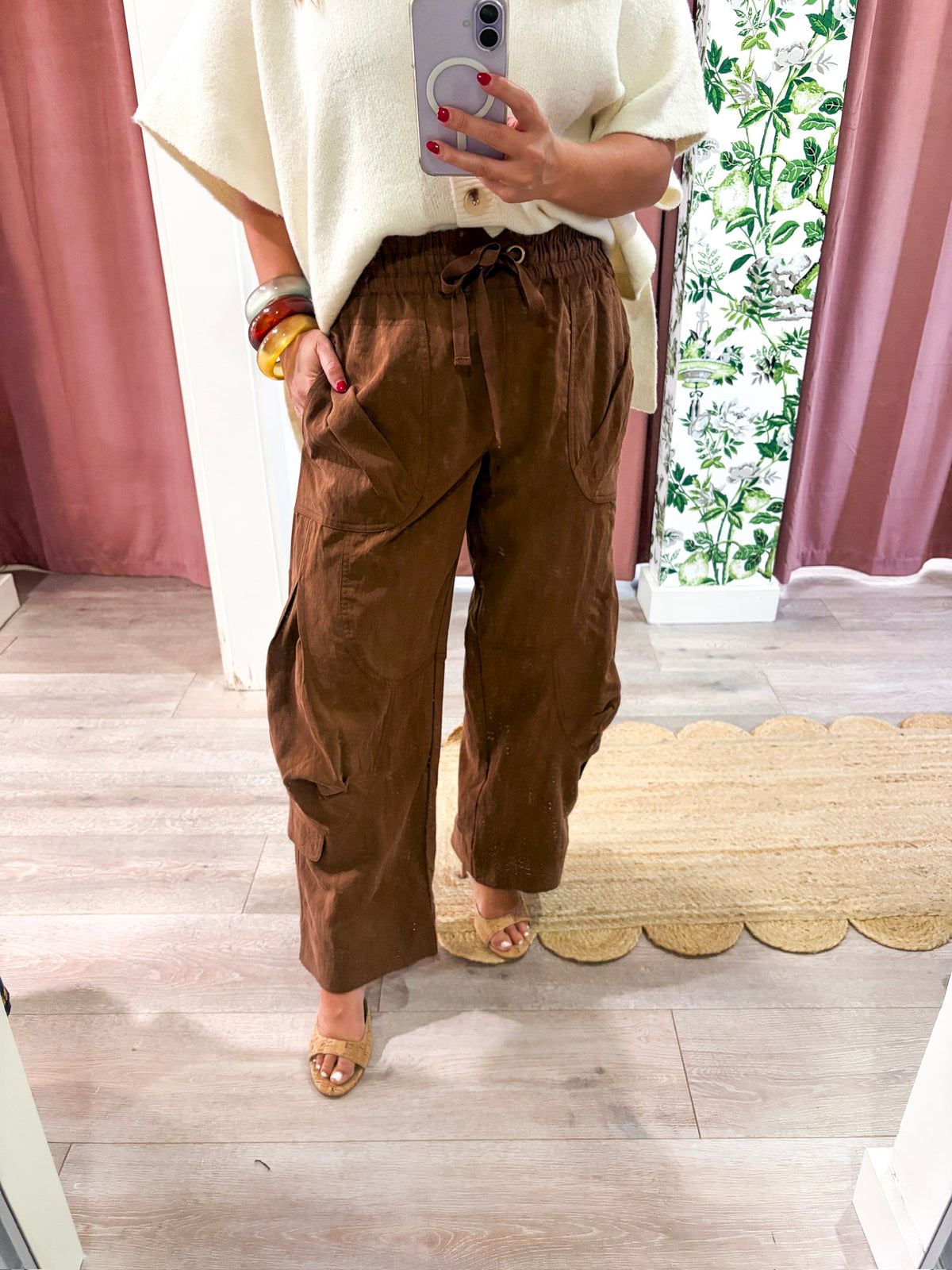 Weekend Wander Cargo Pants-Brown