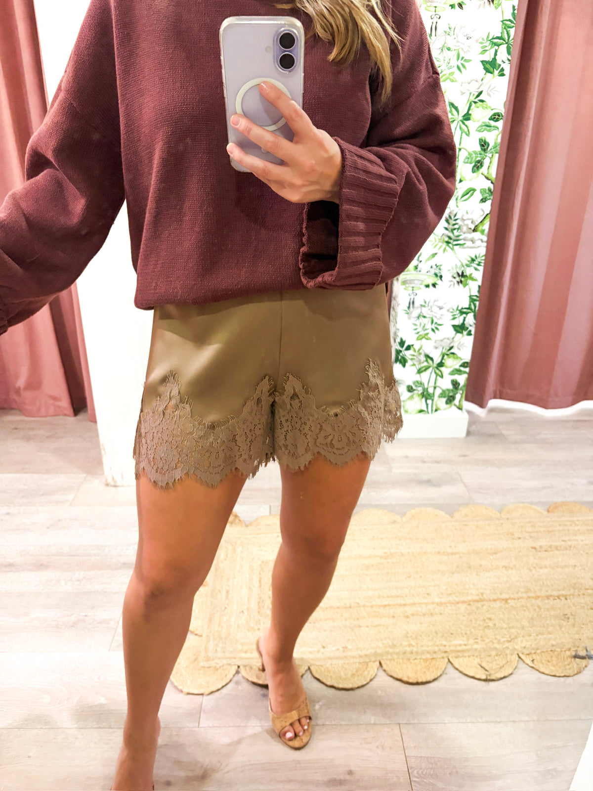 Satin Allure Shorts-Mocha