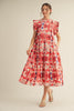 Villa Charm Floral Midi Dress
