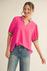 Summer Chill Top-Hot Pink