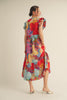 Sunset Palms Floral Midi Dress