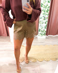 Satin Allure Shorts-Mocha