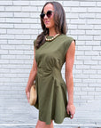 Sweet Afternoons Mini Dress-Olive
