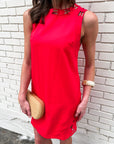 Light of Life Embroidered Dress-Red