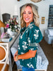 Greenhouse Florals Print Top-Green