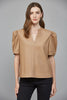 Coffee Time Faux Leather Top