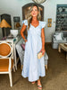 In the Clouds Midi Dress-Chambray