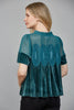 Soft Velvet Vibes Applique Top-Teal Green