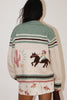 Cowboy Desert Zip-up Cardigan-Pesto