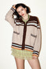 Cowboy Desert Zip-up Cardigan- Oatmeal