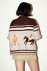 Cowboy Desert Zip-up Cardigan- Oatmeal
