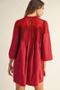 Soft Vibes Crochet Lace Dress-Burgundy