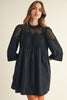 Soft Vibes Crochet Lace Dress-Black