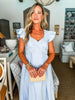 In the Clouds Midi Dress-Chambray
