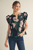 Renaissance Love Jacquard Top-Black/Pink