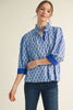 Boho Accent Floral Top-Royal