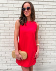 Light of Life Embroidered Dress-Red
