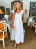 In the Clouds Midi Dress-Chambray