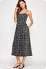 Sweet Nothings Floral Midi Dress-Black