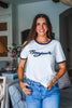 Bonjour Embroidered Ringer Tee
